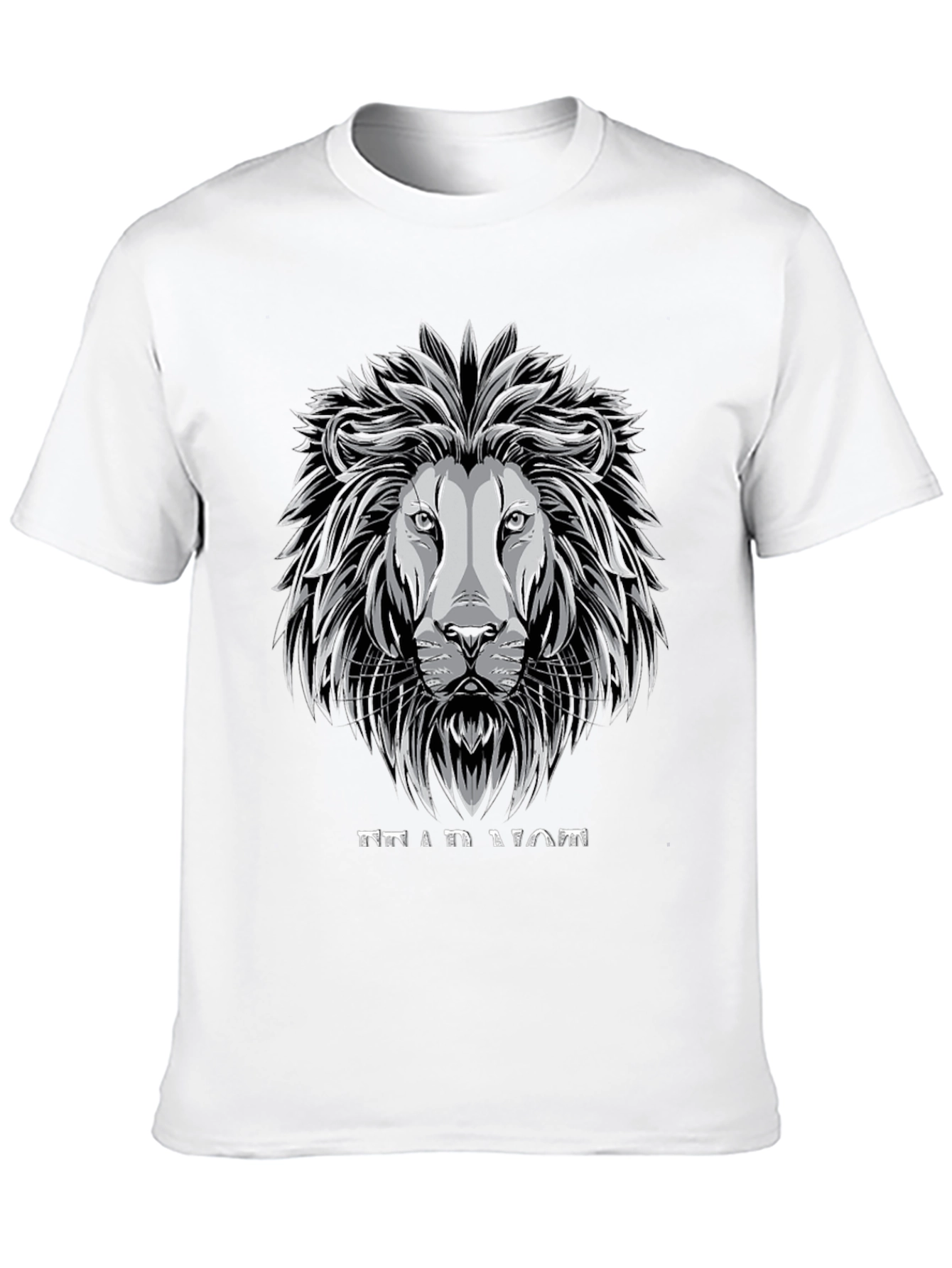 Lion Graphic Tee - Black Cotton T-Shirt
