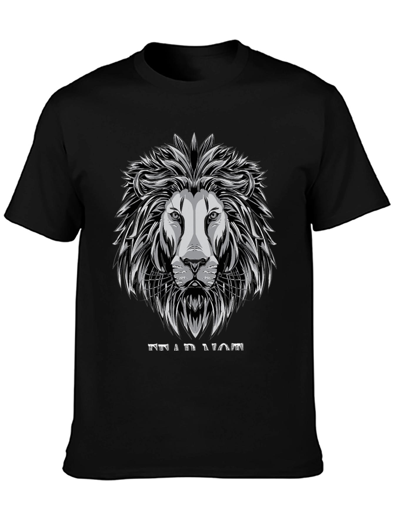 Lion Graphic Tee - Black Cotton T-Shirt