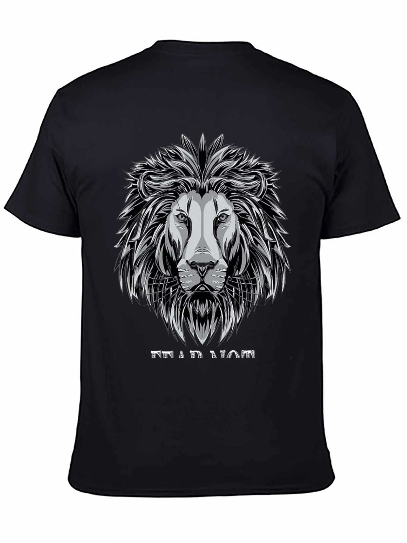 Lion Graphic Tee - Black Cotton T-Shirt