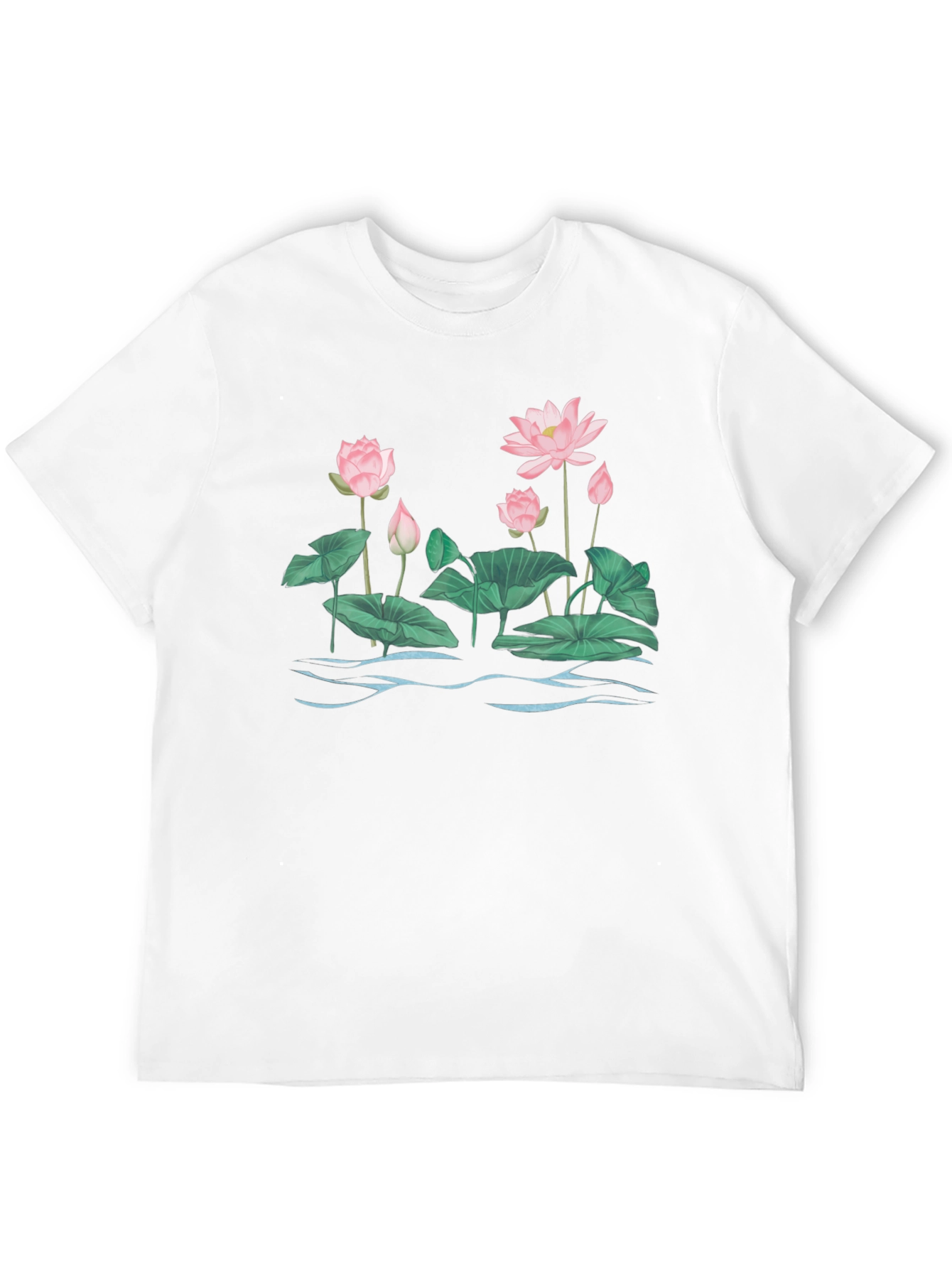 Lotus Blossom Graphic T-Shirt - Black Cotton Tee