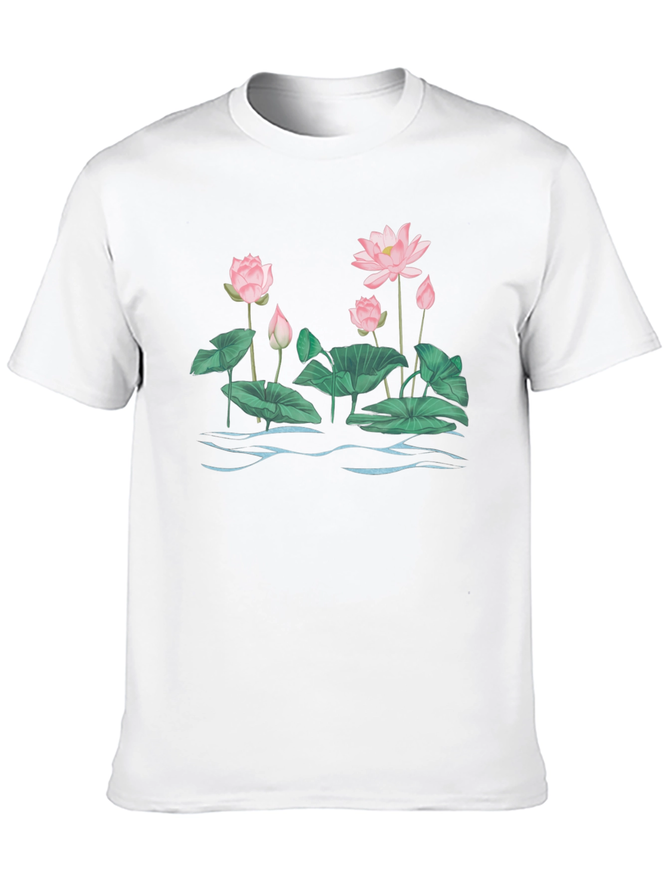 Lotus Blossom Graphic T-Shirt - Black Cotton Tee
