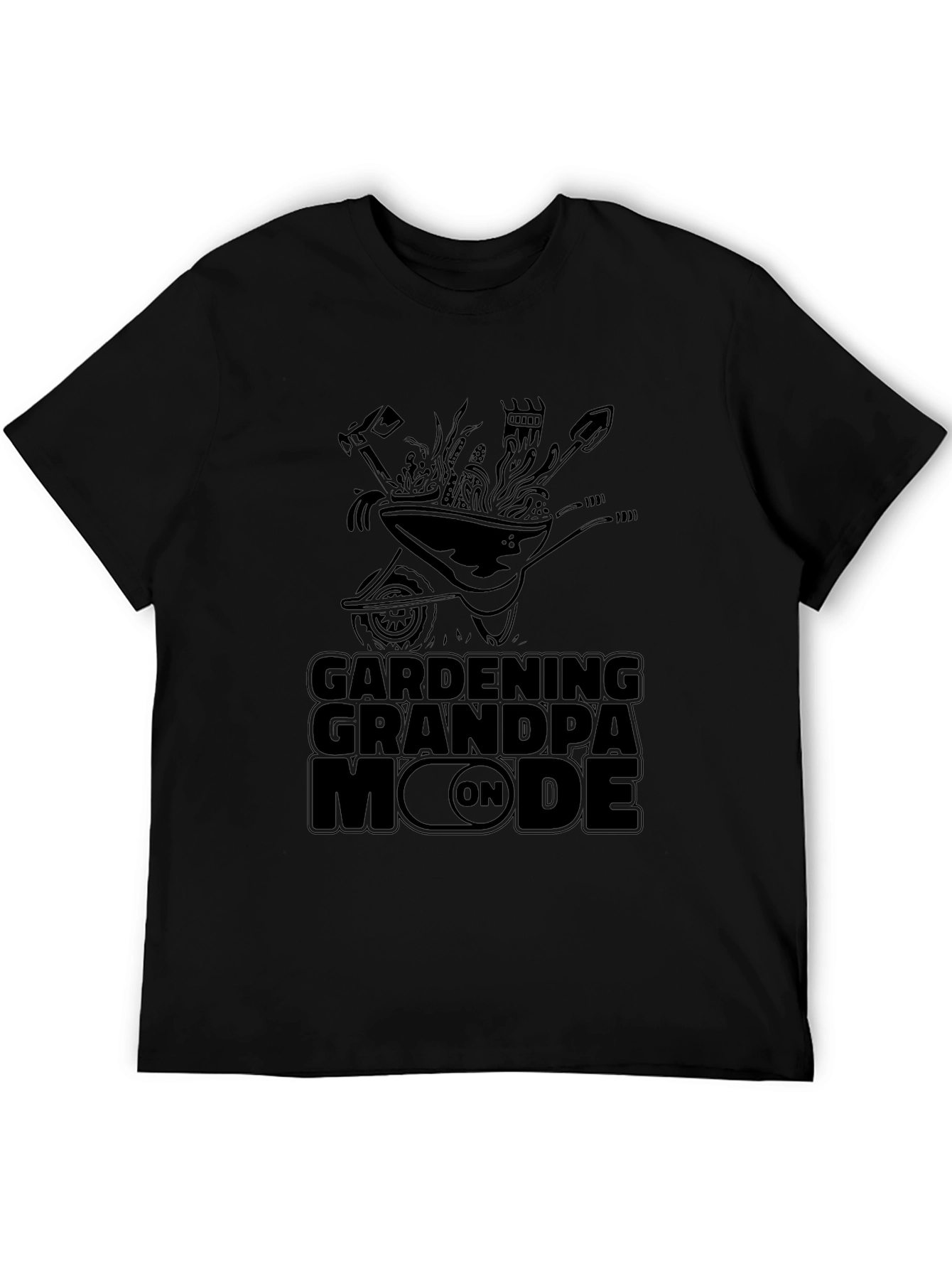 Gardening Grandpa Mode On T-Shirt - Black