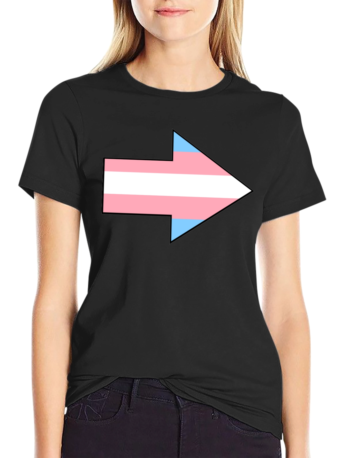 Transgender Pride Arrow Graphic Tee - Black