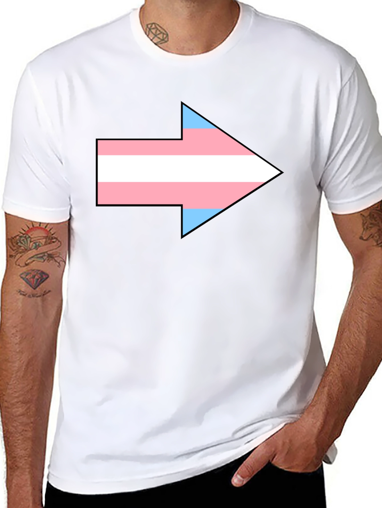 Transgender Pride Arrow Graphic Tee - Black
