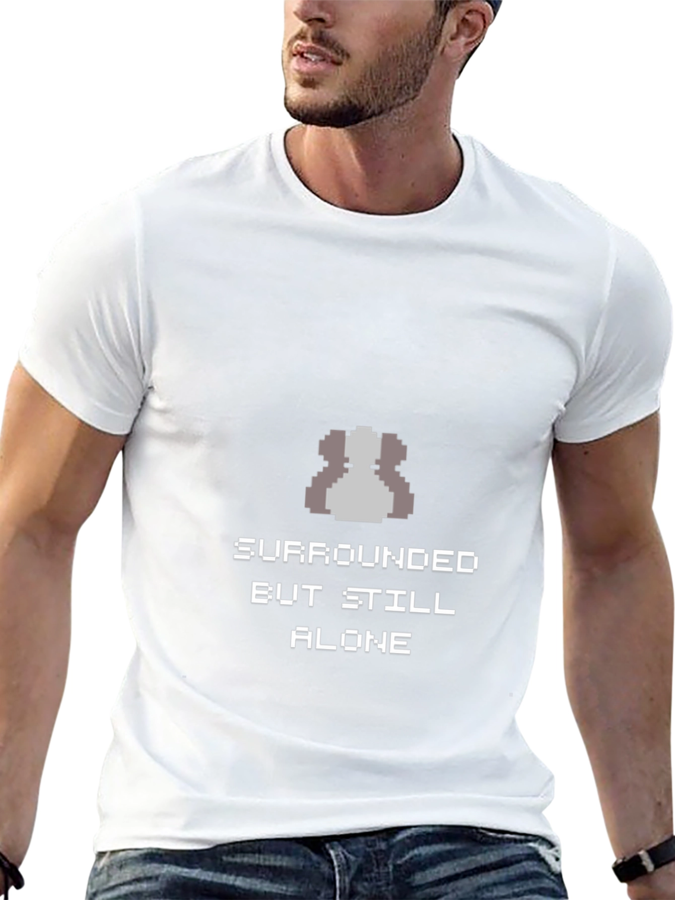Surrounded but Still Alone Pixel Art T-Shirt