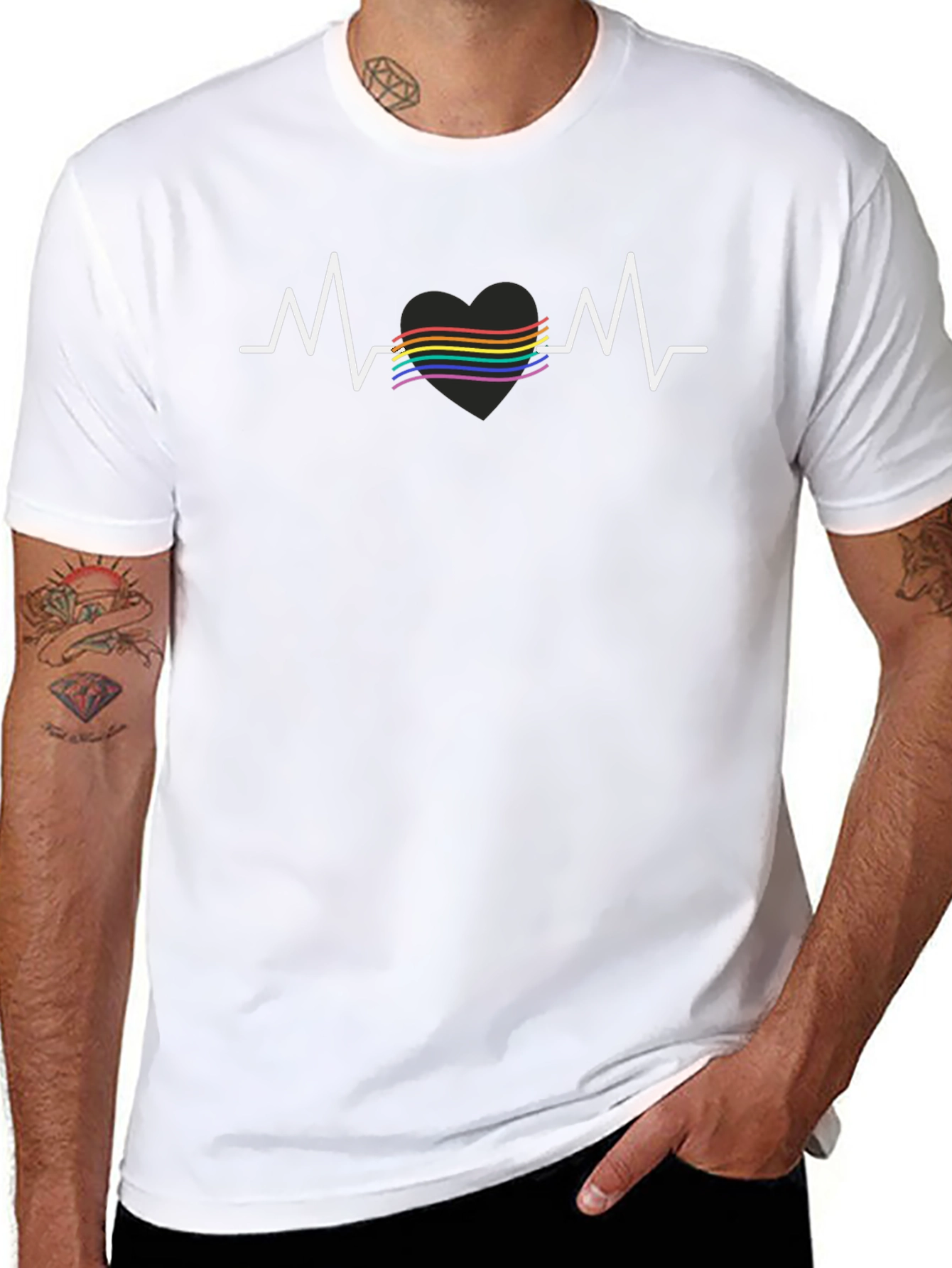 Pride Heartbeat T-Shirt - Black