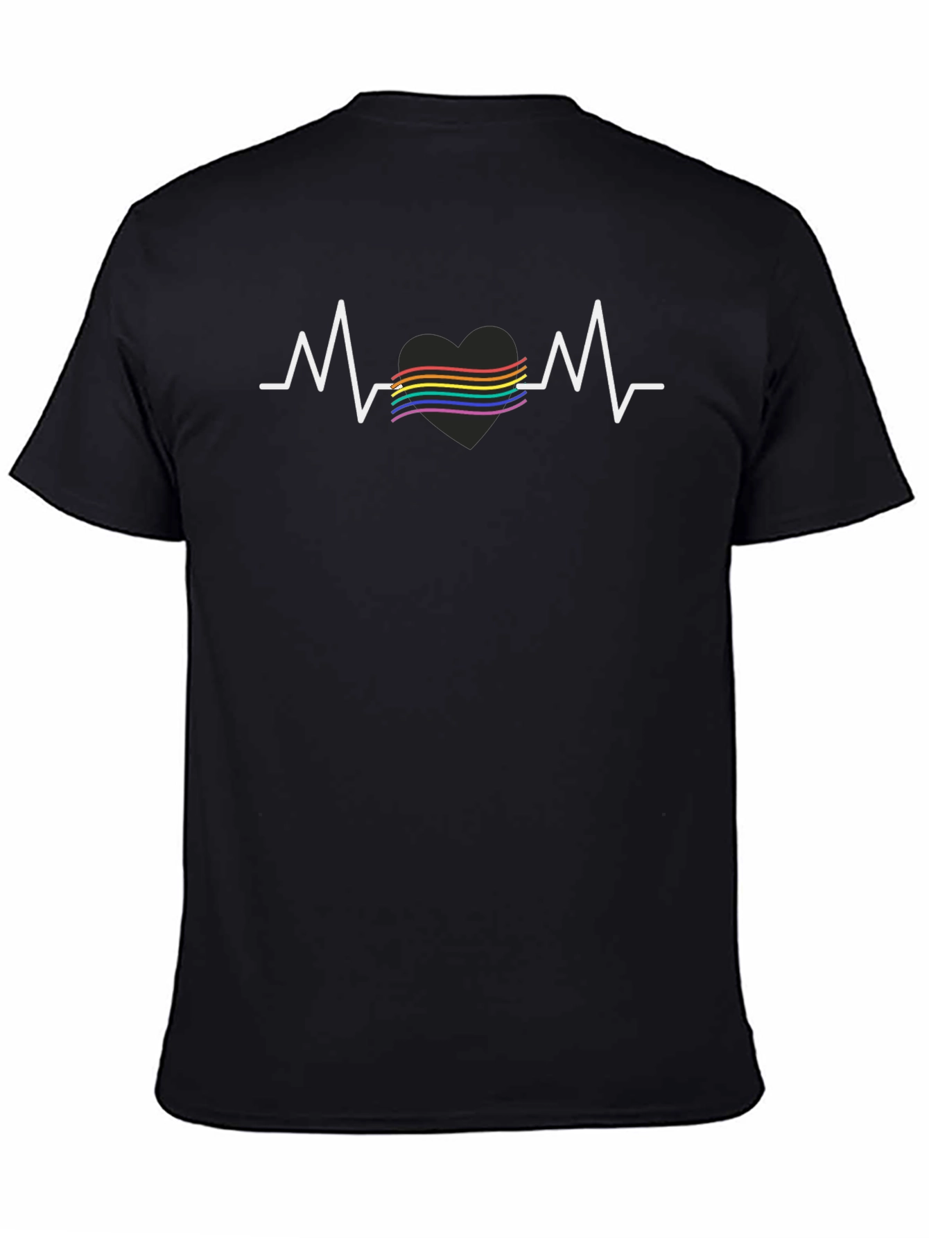 Pride Heartbeat T-Shirt - Black