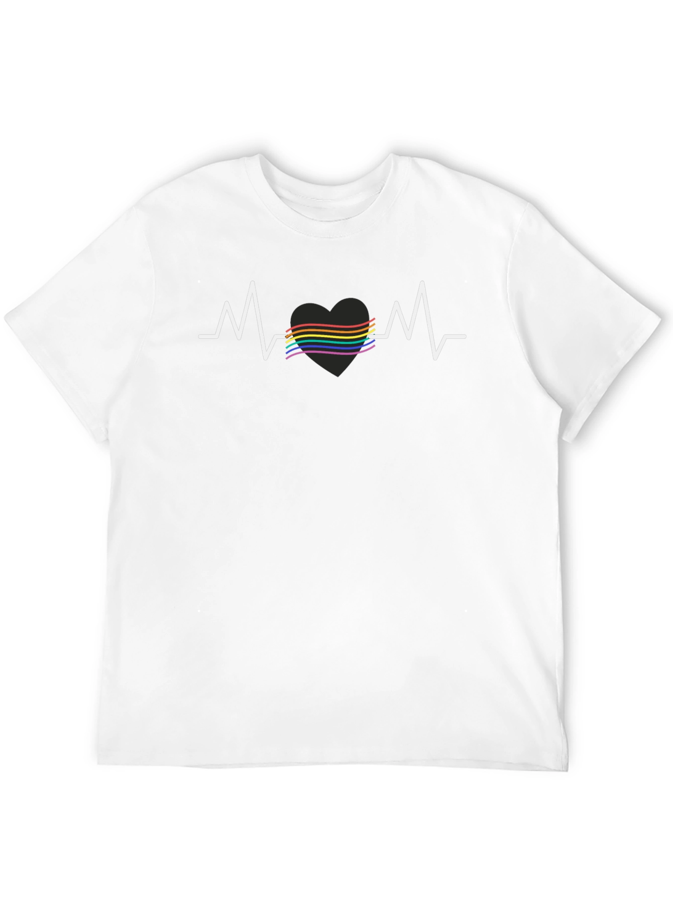 Pride Heartbeat T-Shirt - Black