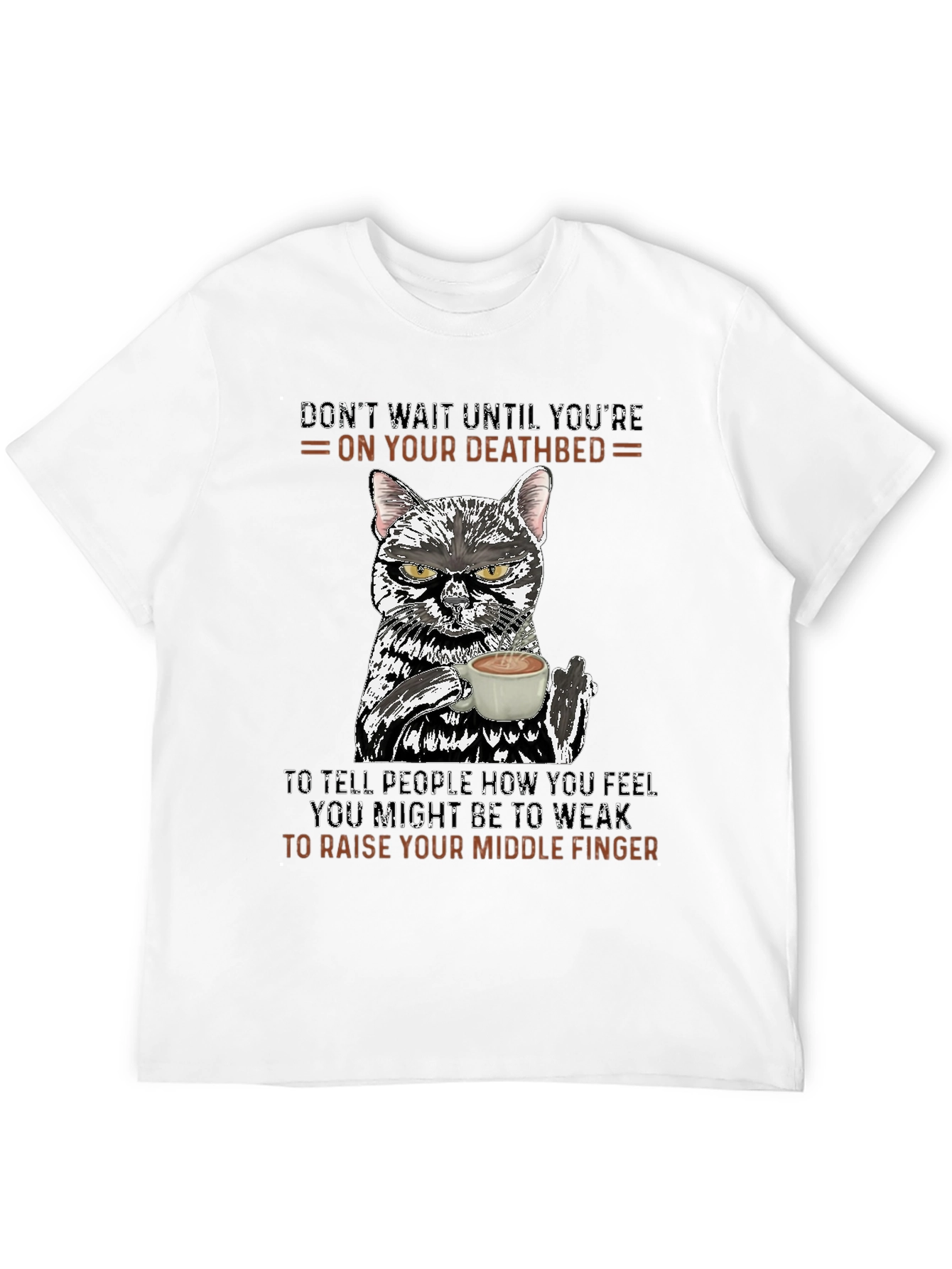 Dont Wait Cat T-Shirt: Middle Finger Attitude