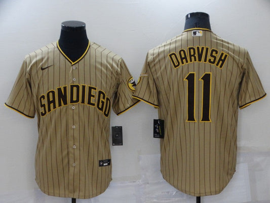 Men's San Diego Padres Yu Darvish #11 Tan Replica Player Jerseys