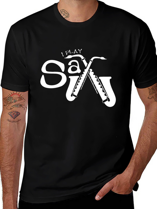 I Play Saxophone Black Graphic Tee