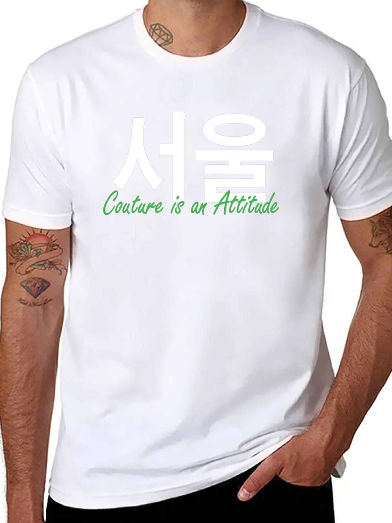 Seoul Couture Attitude Graphic Tee - Stylish Menswear