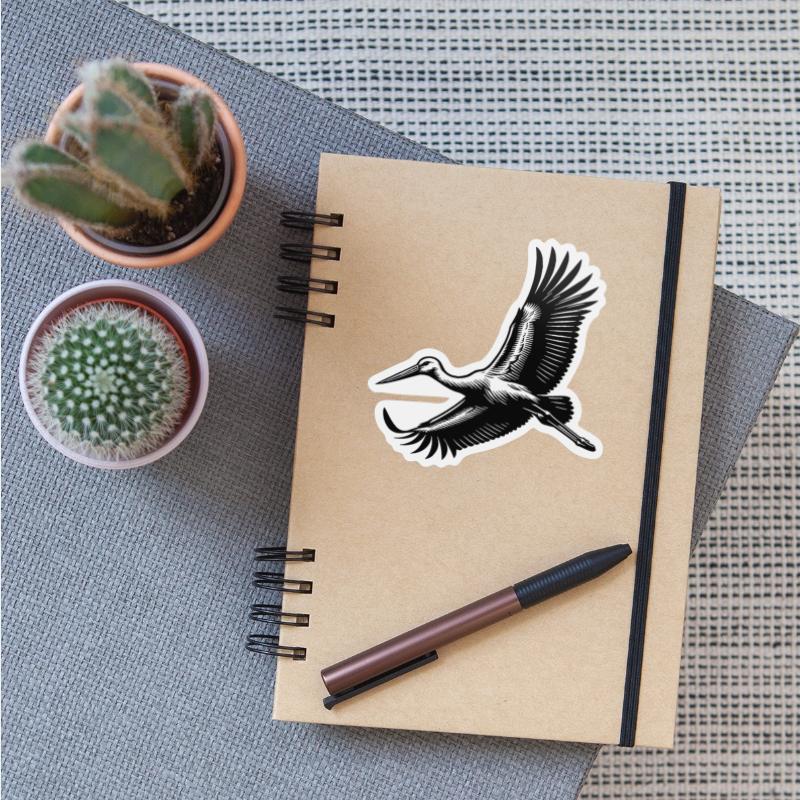 Elegant Stork Bird In Flight
