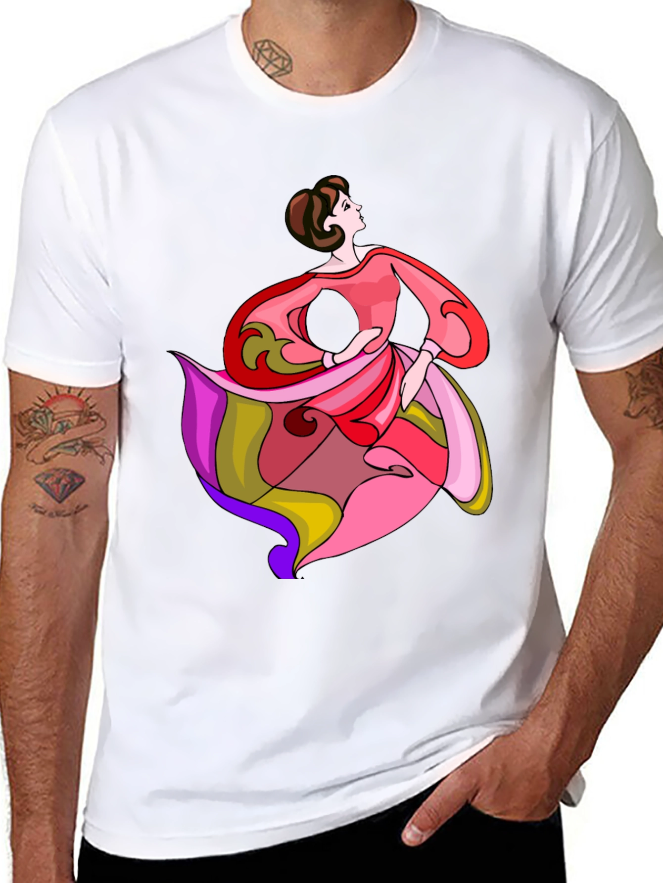 Elegant Dancer Graphic Tee - Stylish & Unique