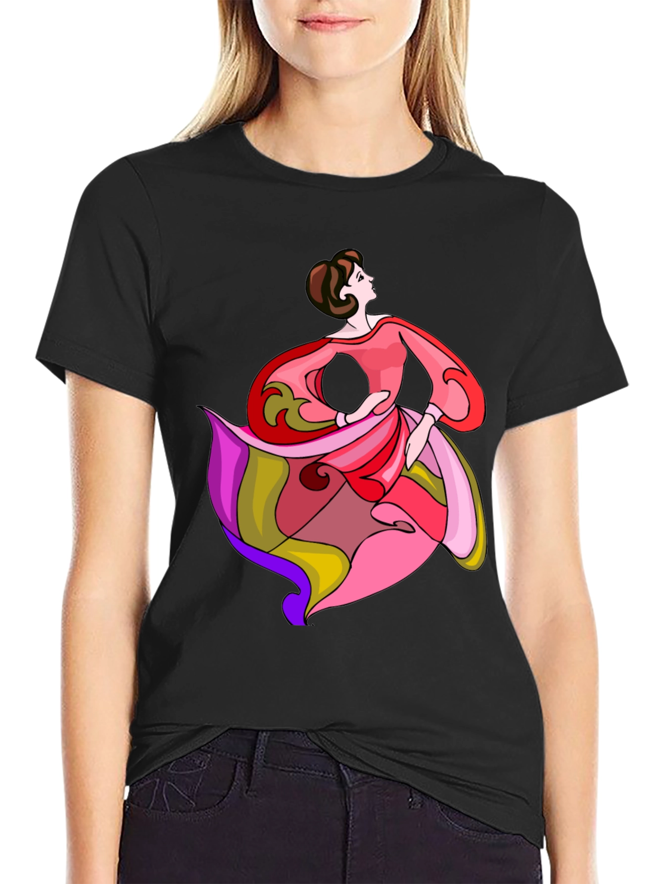 Elegant Dancer Graphic Tee - Stylish & Unique