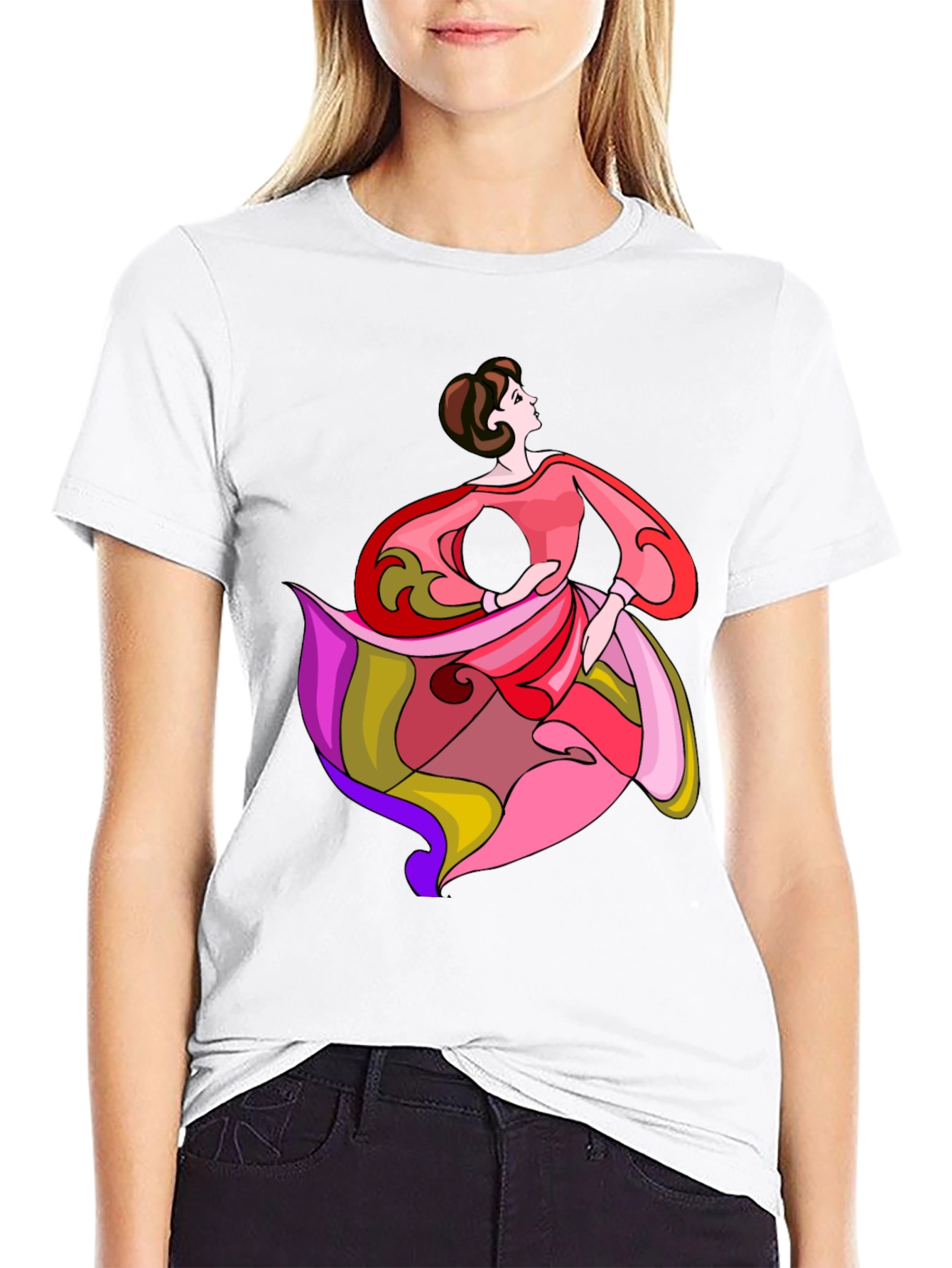 Elegant Dancer Graphic Tee - Stylish & Unique