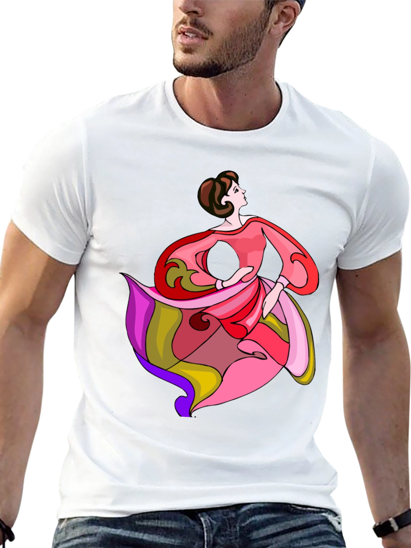 Elegant Dancer Graphic Tee - Stylish & Unique