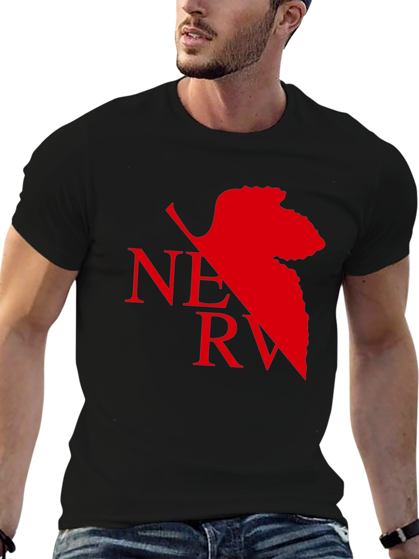 NERV Logo Black T-Shirt - Anime Inspired