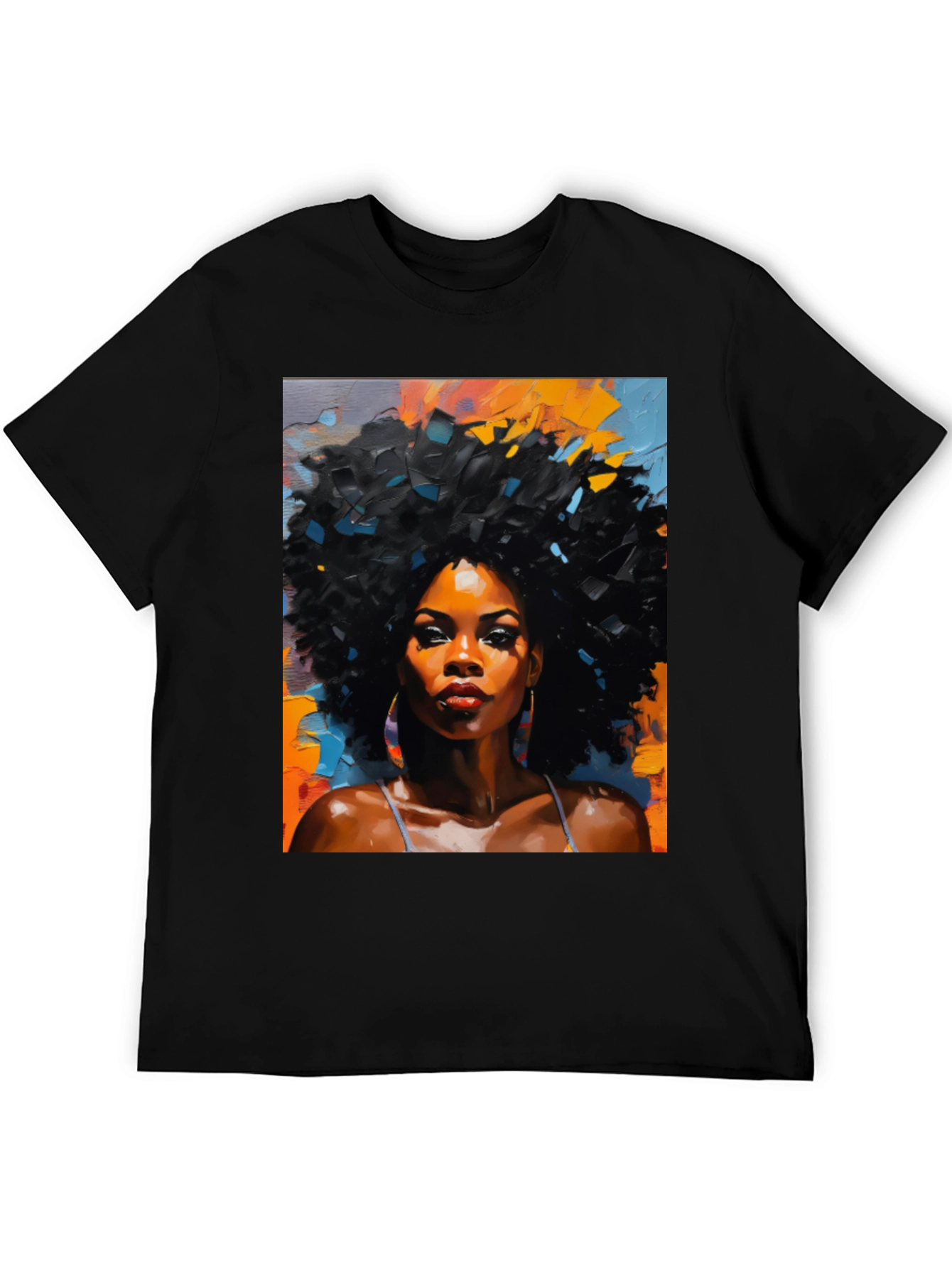 Black Woman Art Graphic Tee - Stylish Casual Wear