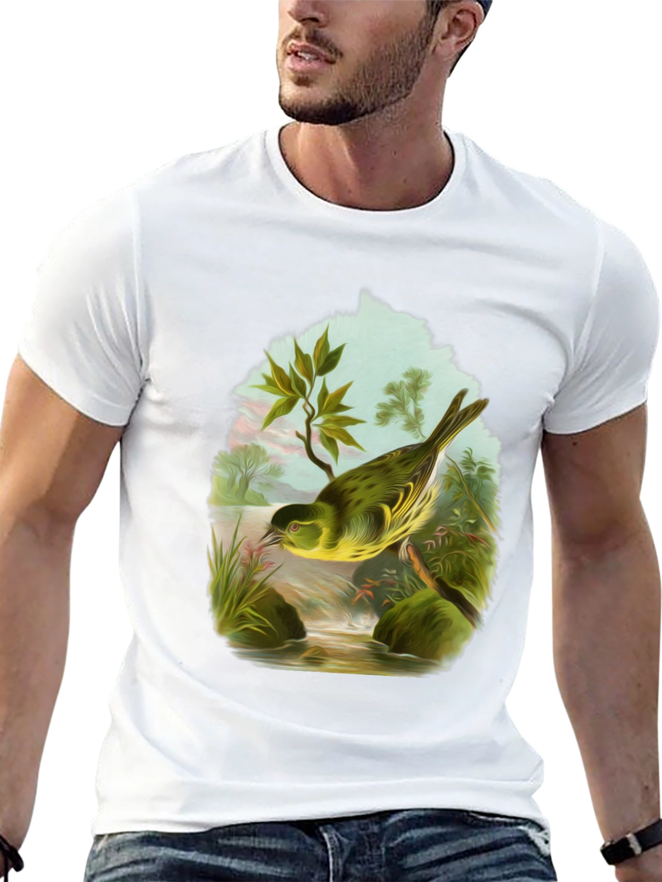 Bird Graphic Tee - Nature Lovers Black T-Shirt