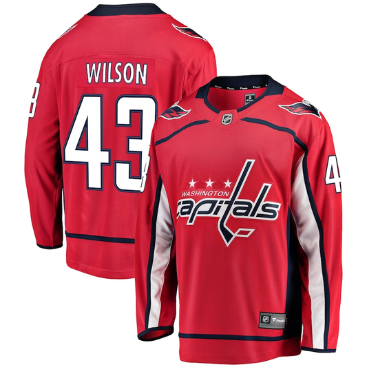 Men's Washington Capitals Tom Wilson #43 Red Home Breakaway Player Jerseys