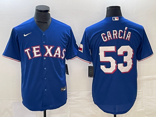 Men's Texas Rangers Adolis Garcia #53 Blue Replica Baseball Jerseys