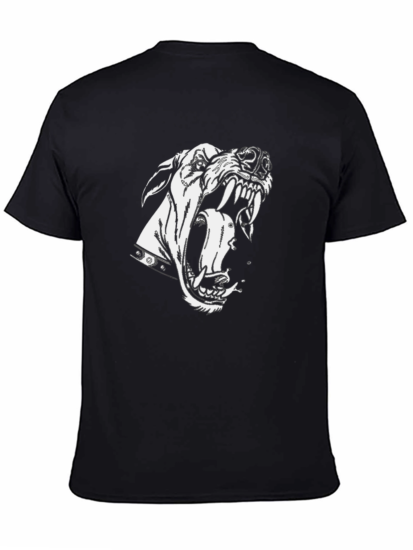 Aggressive Dog Graphic Black T-Shirt