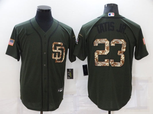 Men's San Diego Padres Fernando Tatis Jr. #23 Army Green Stitched Jerseys