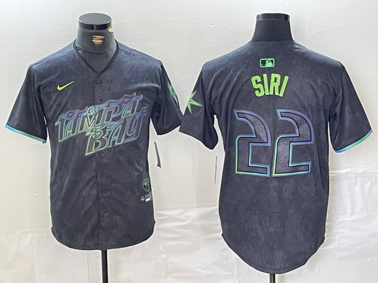 Men's Tampa Bay Rays Jose Siri #22 Charcoal 2024 City Connect Limited Player Jerseys