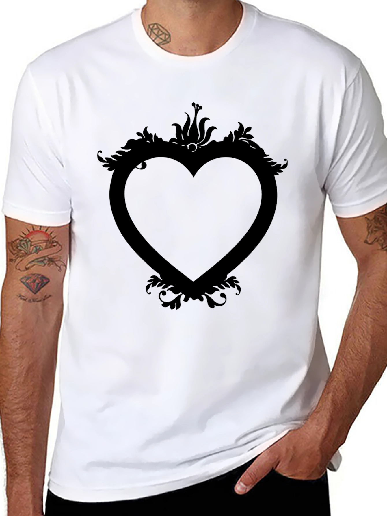 Heart Frame Graphic Tee - Modern Style