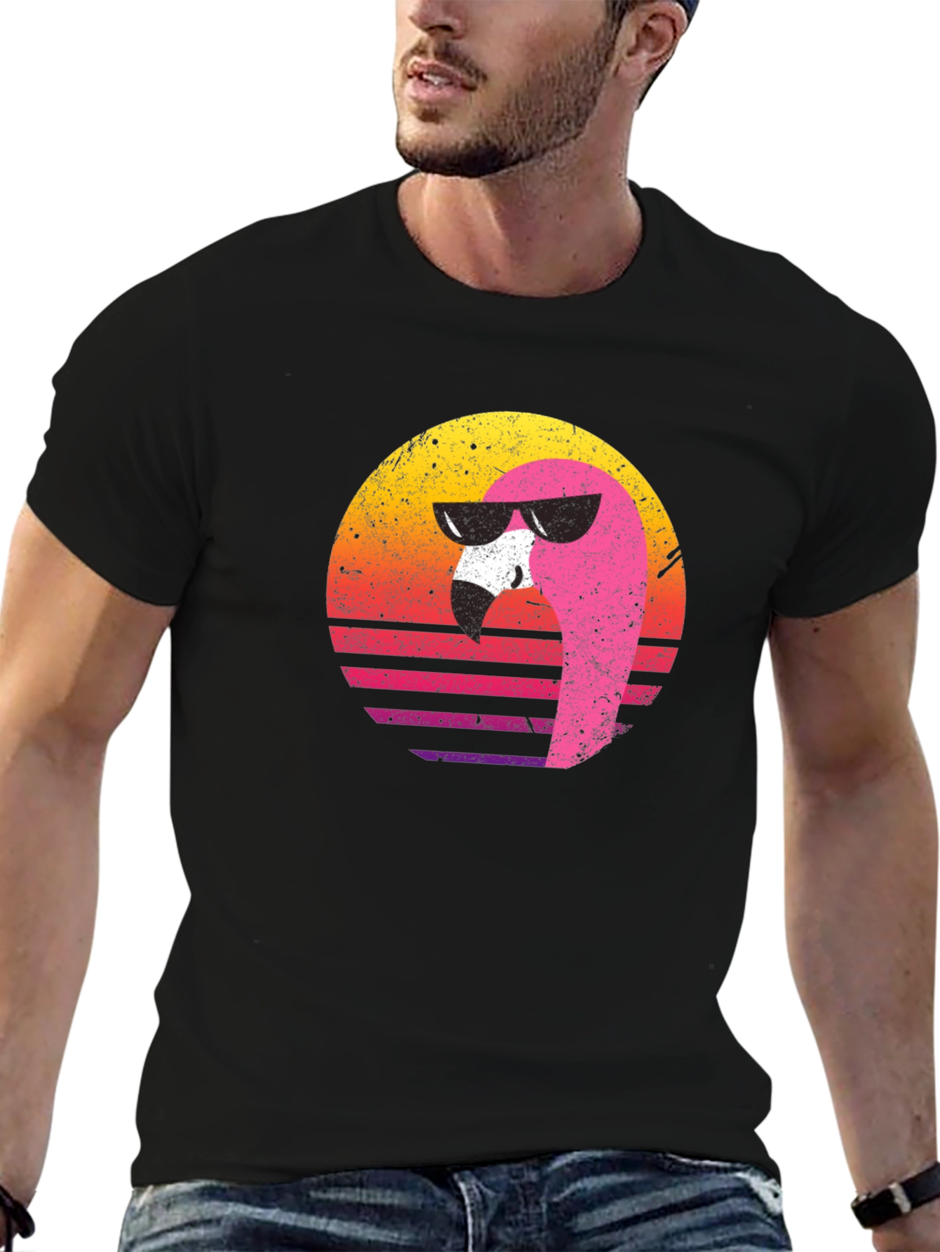 Retro Flamingo Graphic Tee - Cool Summer Vibes