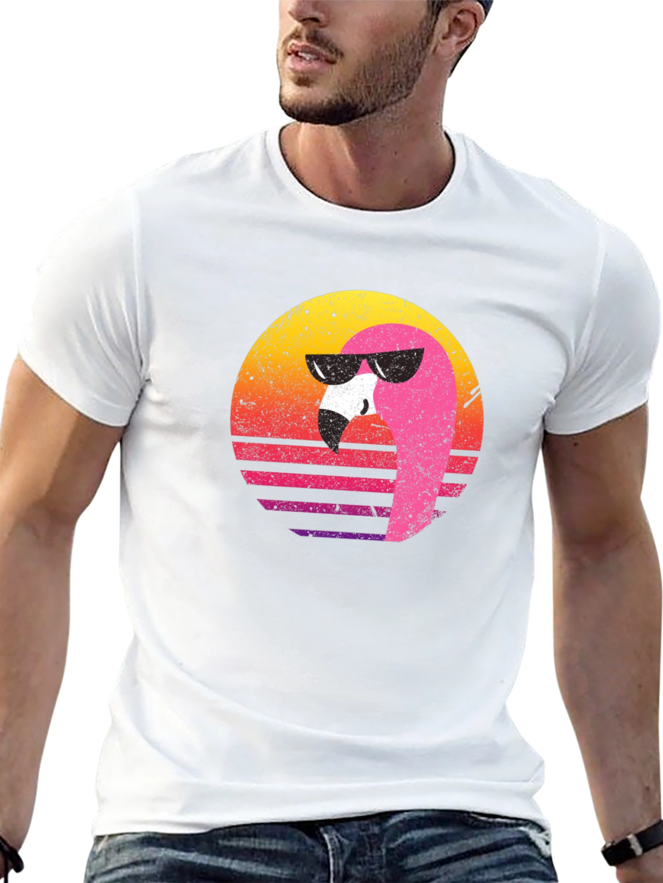 Retro Flamingo Graphic Tee - Cool Summer Vibes