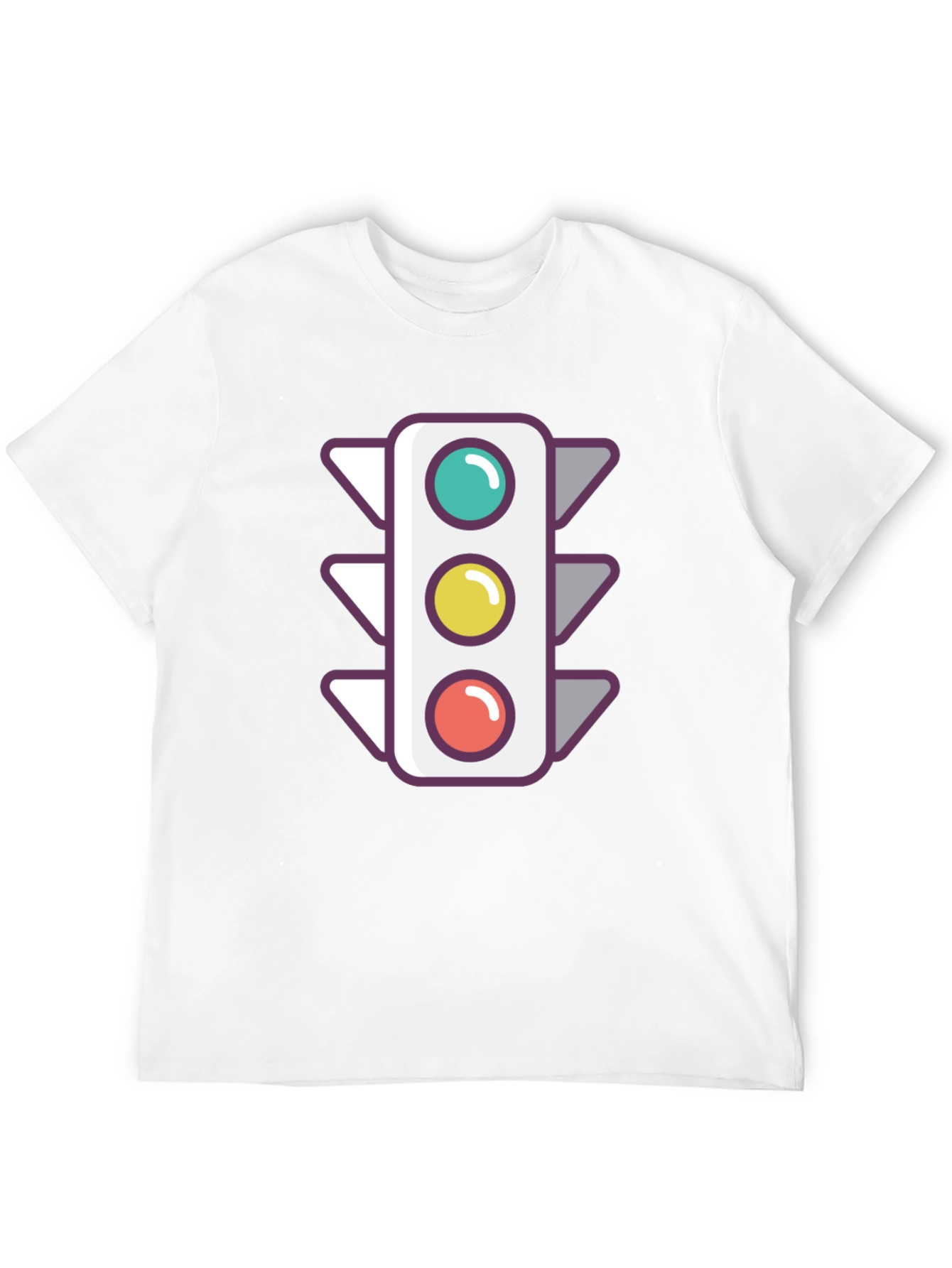 Traffic Light Graphic Tee - Trendy Black T-Shirt