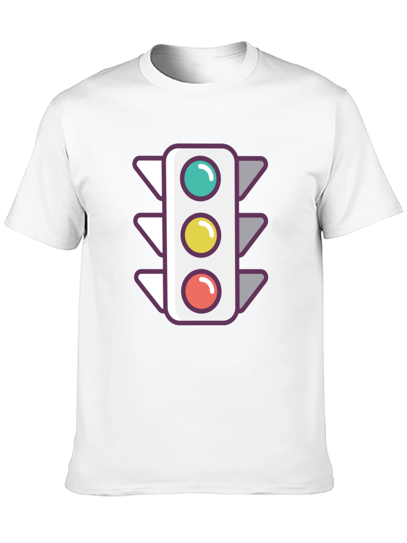 Traffic Light Graphic Tee - Trendy Black T-Shirt