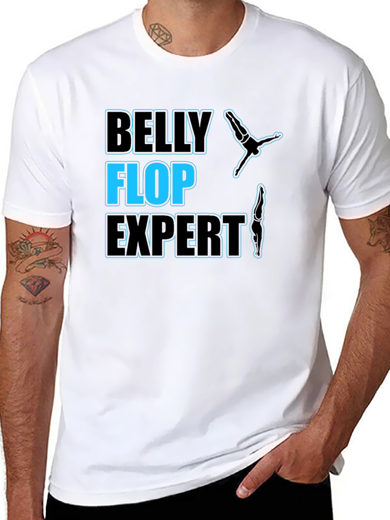 Belly Flop Expert T-Shirt - Funny Dive Design