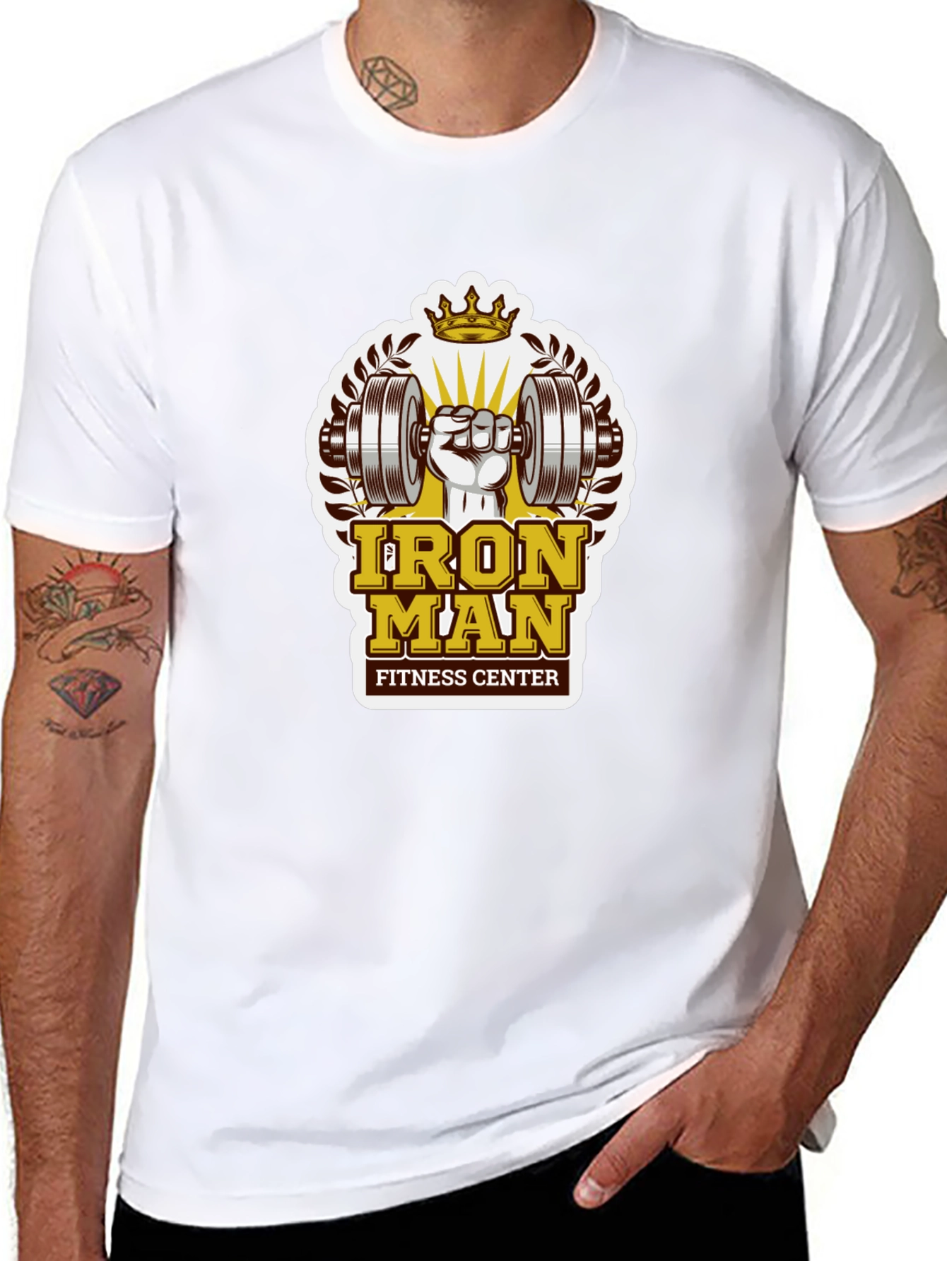 Iron Man Fitness Center Graphic T-Shirt