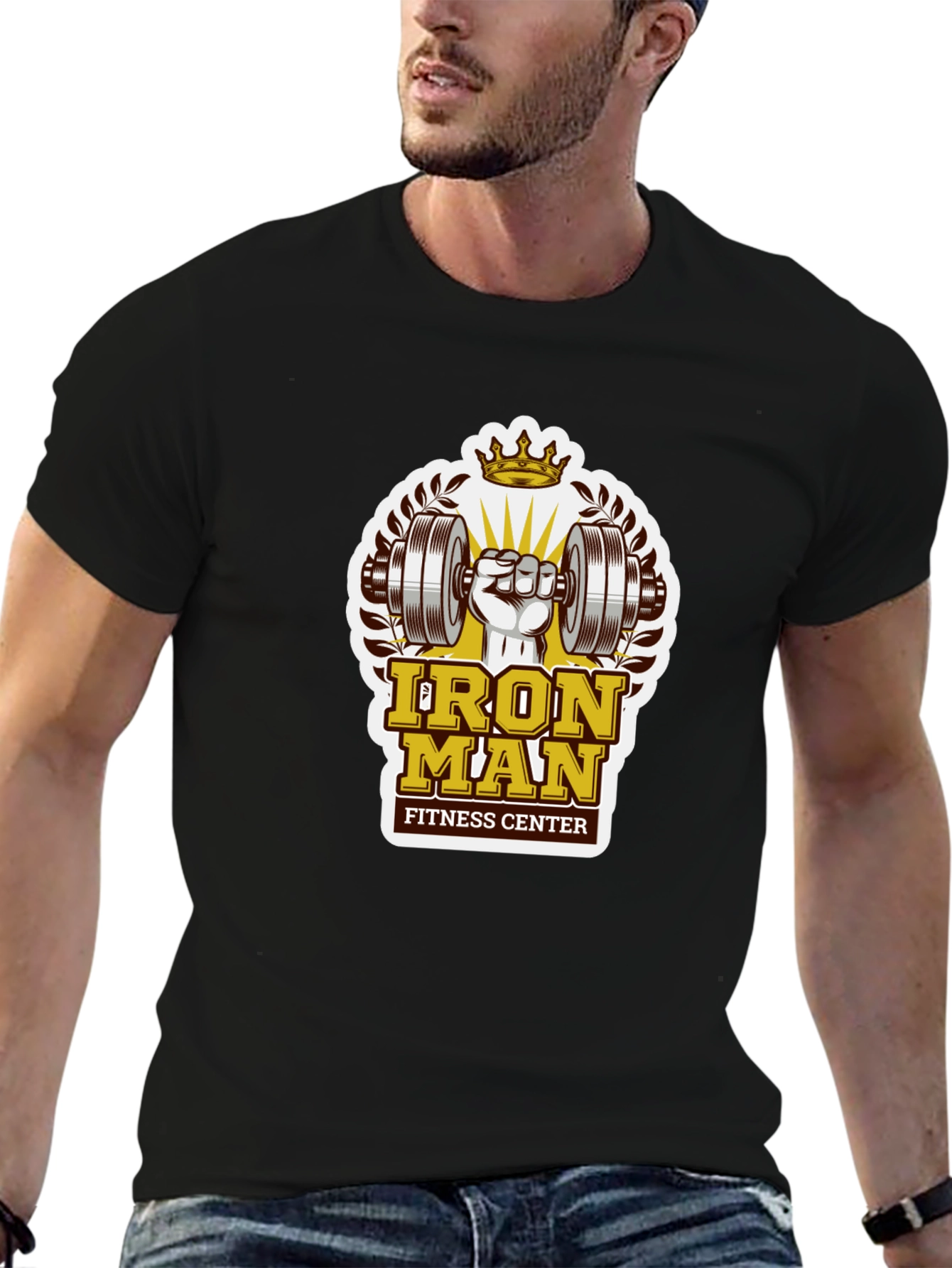 Iron Man Fitness Center Graphic T-Shirt