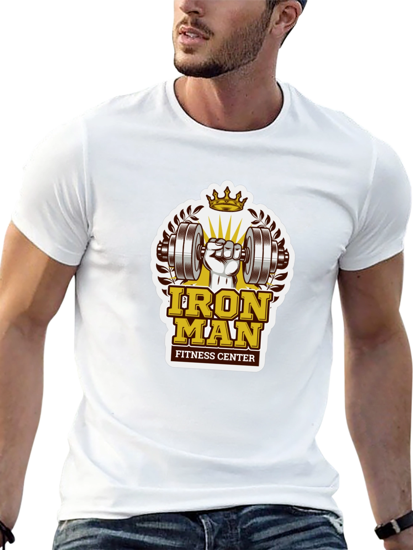 Iron Man Fitness Center Graphic T-Shirt