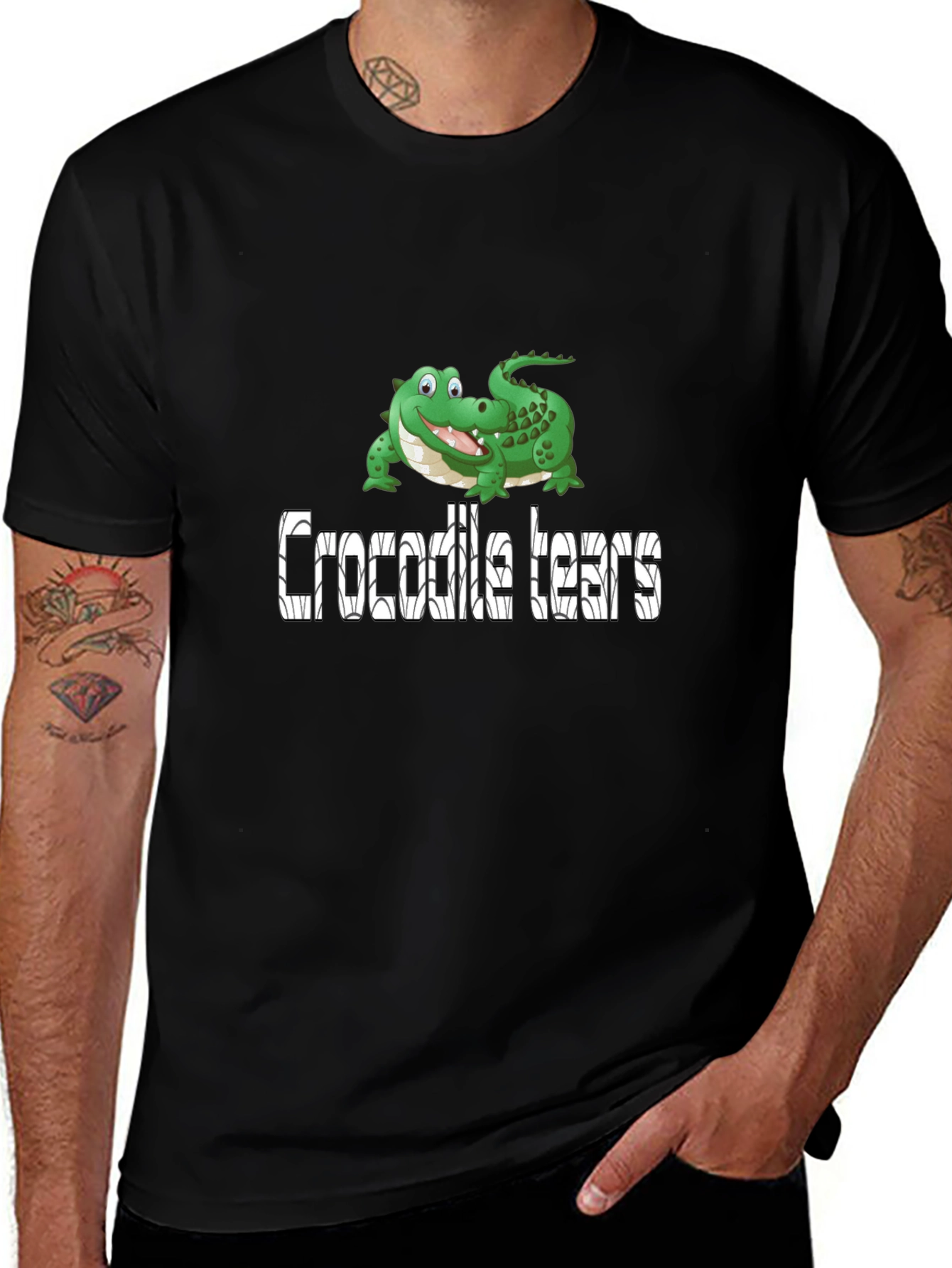 Crocodile Tears Graphic Tee - Funny Novelty T-Shirt