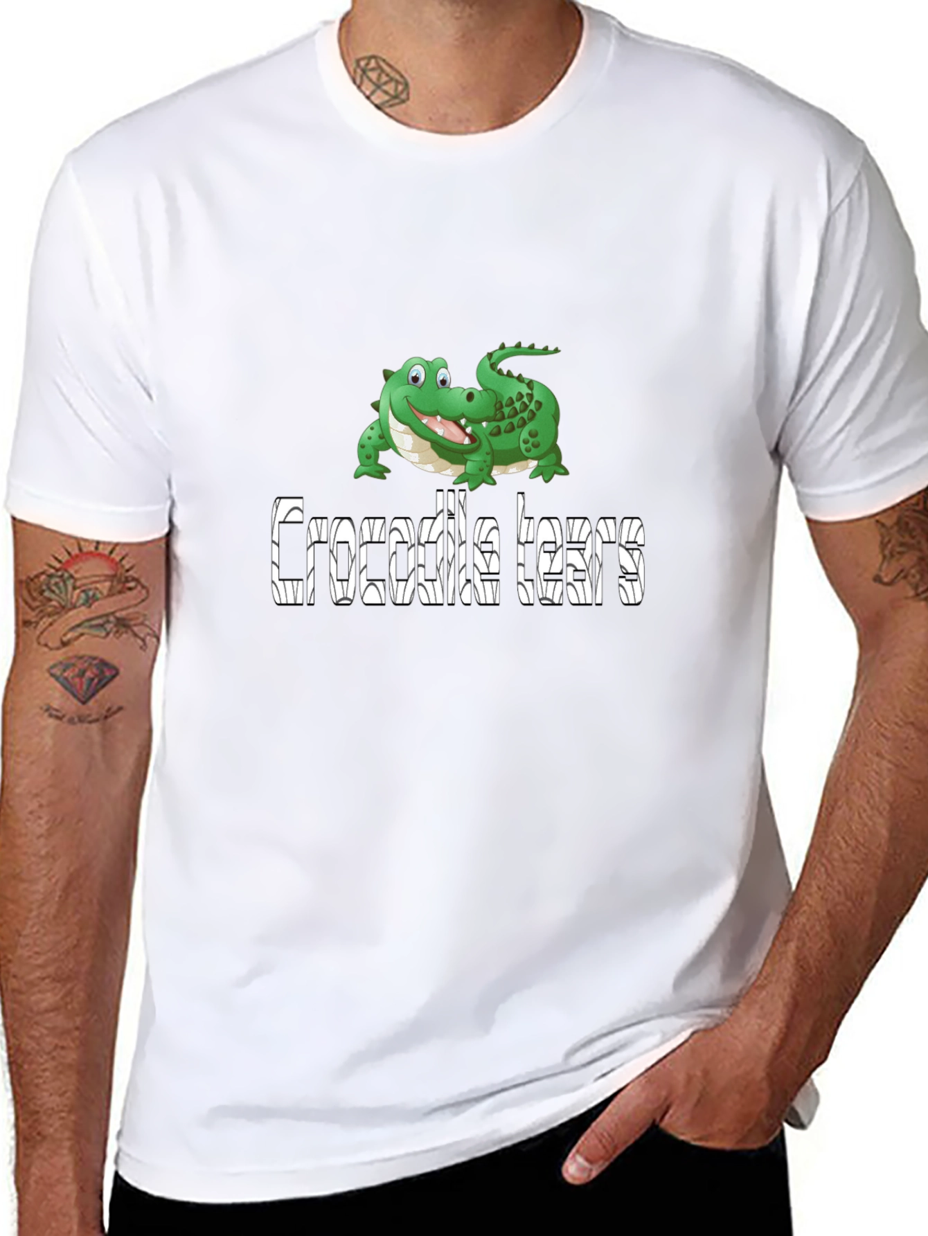 Crocodile Tears Graphic Tee - Funny Novelty T-Shirt