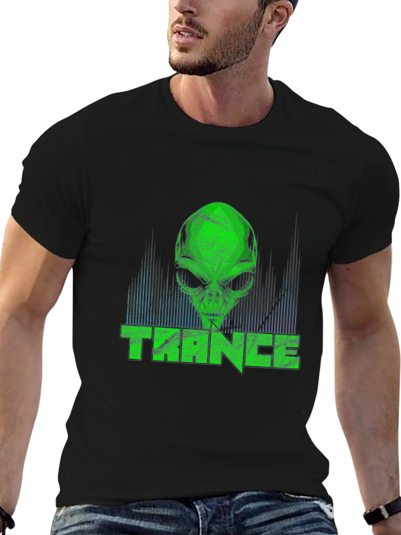 Trance Alien Graphic Tee - Cool Retro Style