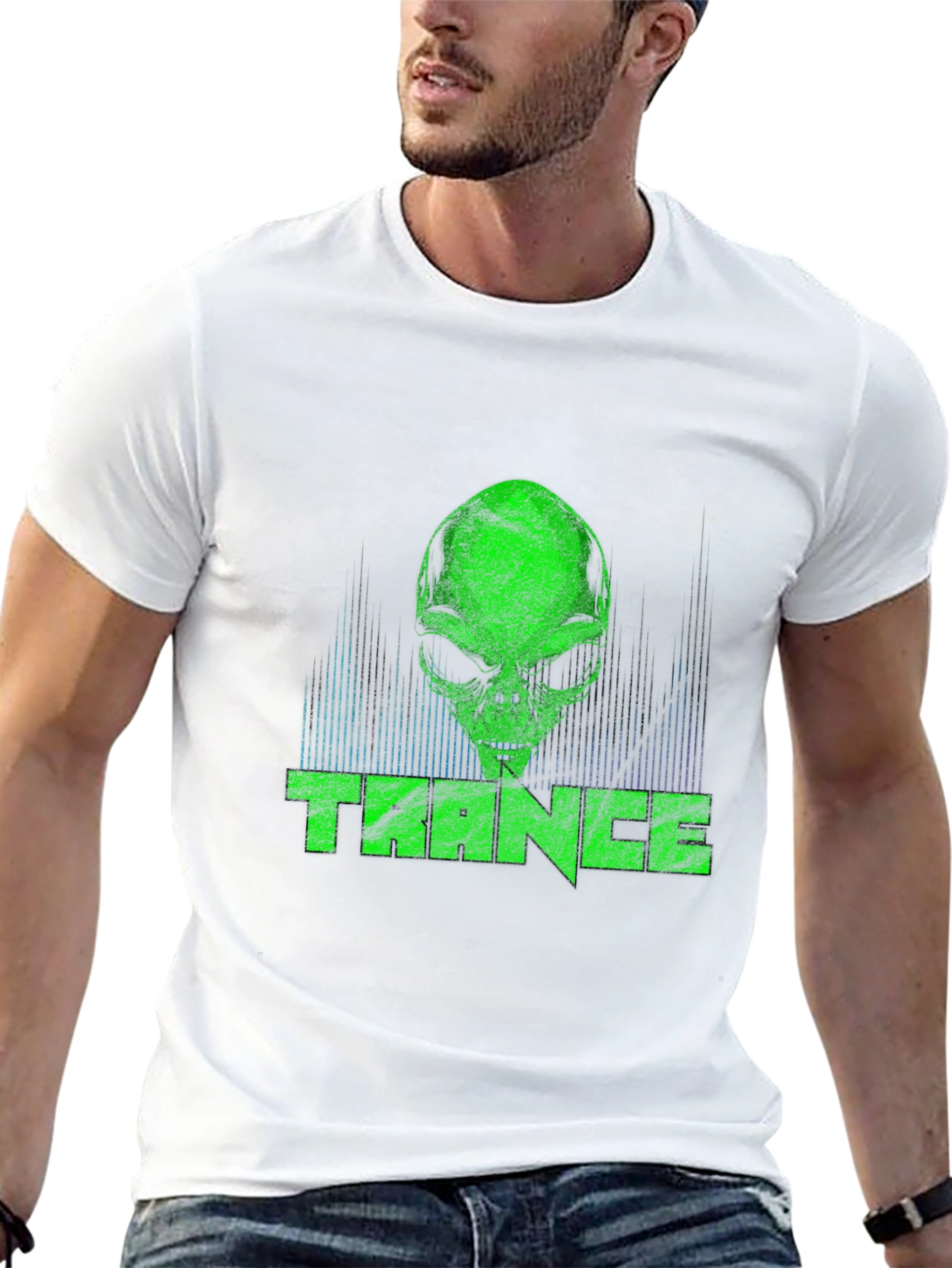 Trance Alien Graphic Tee - Cool Retro Style