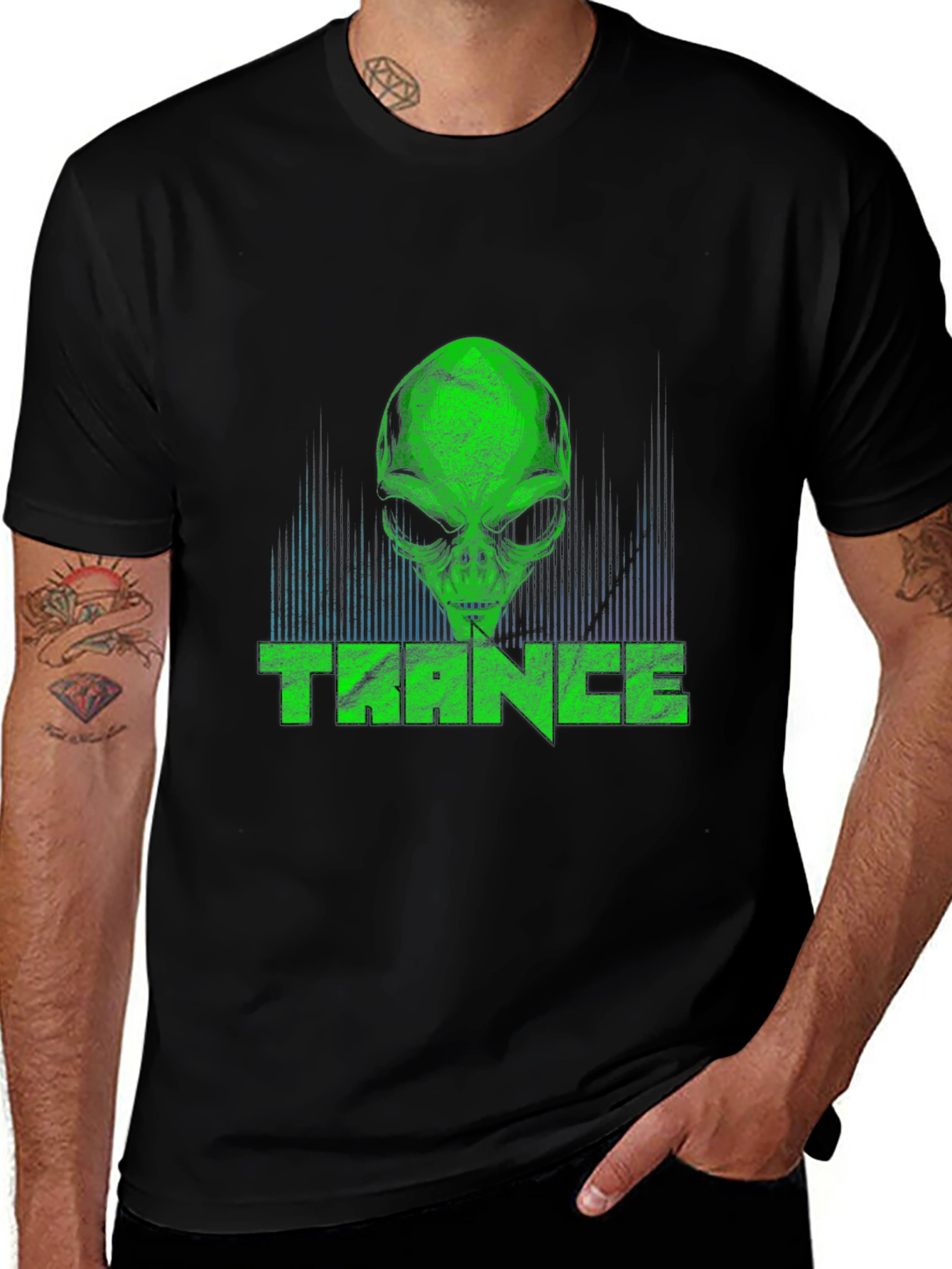 Trance Alien Graphic Tee - Cool Retro Style