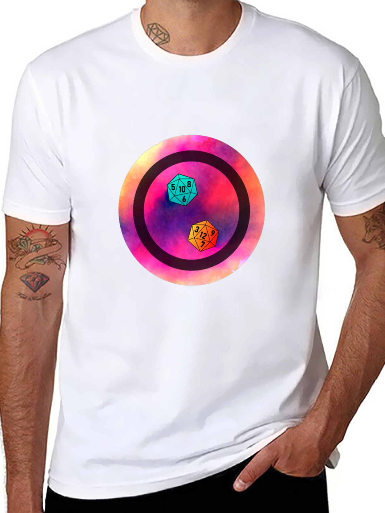 D&D Dice Graphic Tee - Gamer Apparel