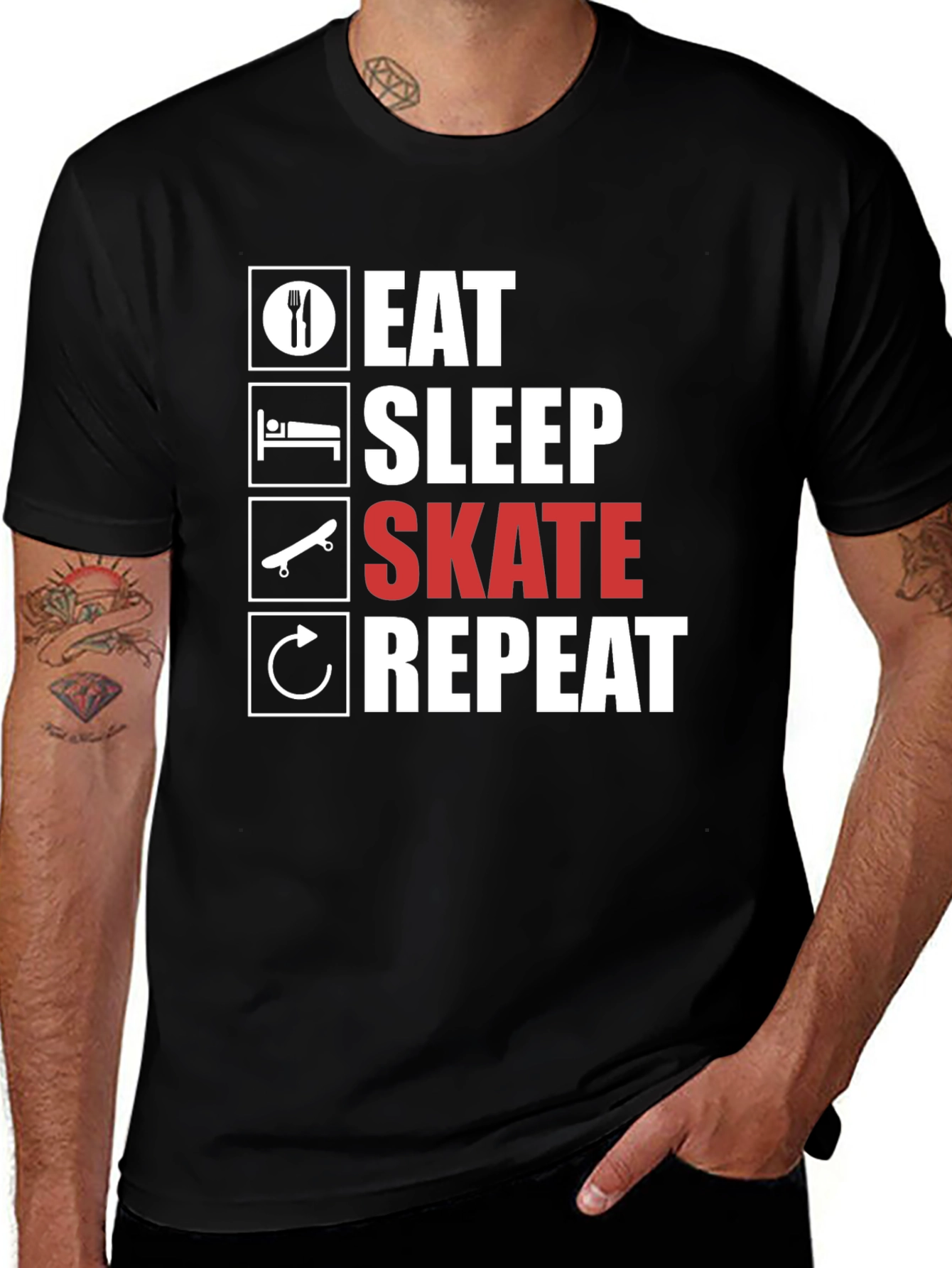 Eat Sleep Skate Repeat Graphic Tee