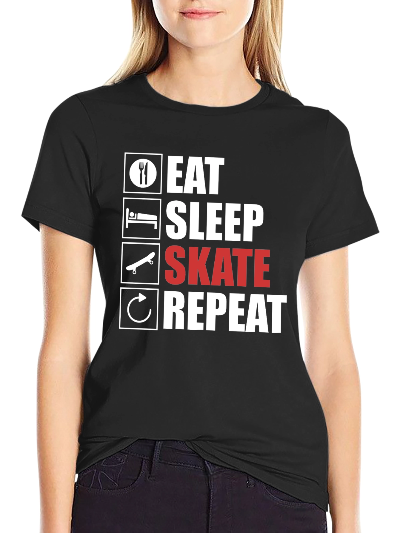 Eat Sleep Skate Repeat Graphic Tee