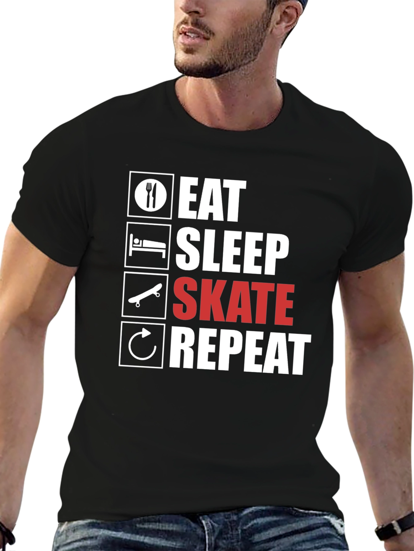 Eat Sleep Skate Repeat Graphic Tee