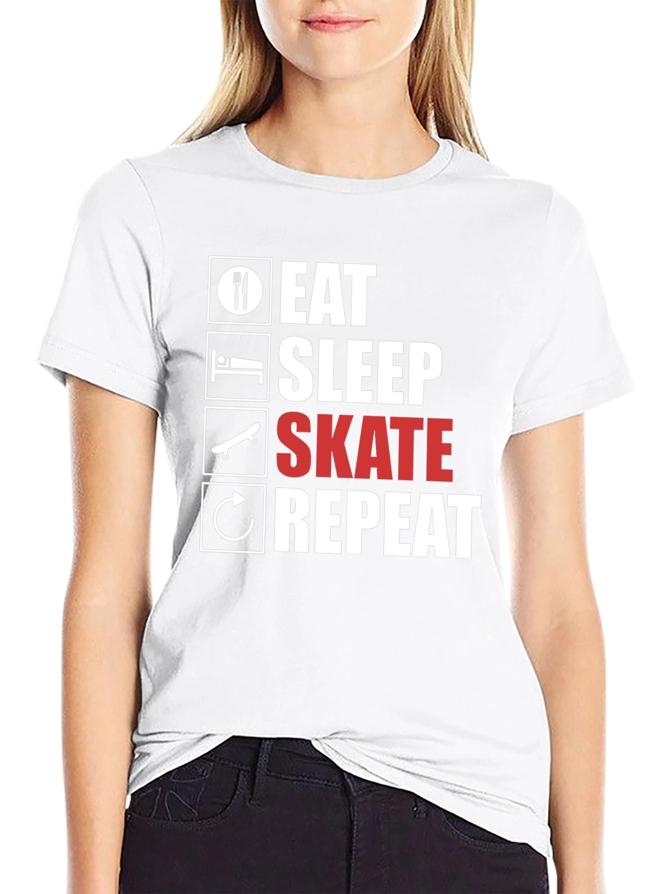 Eat Sleep Skate Repeat Graphic Tee