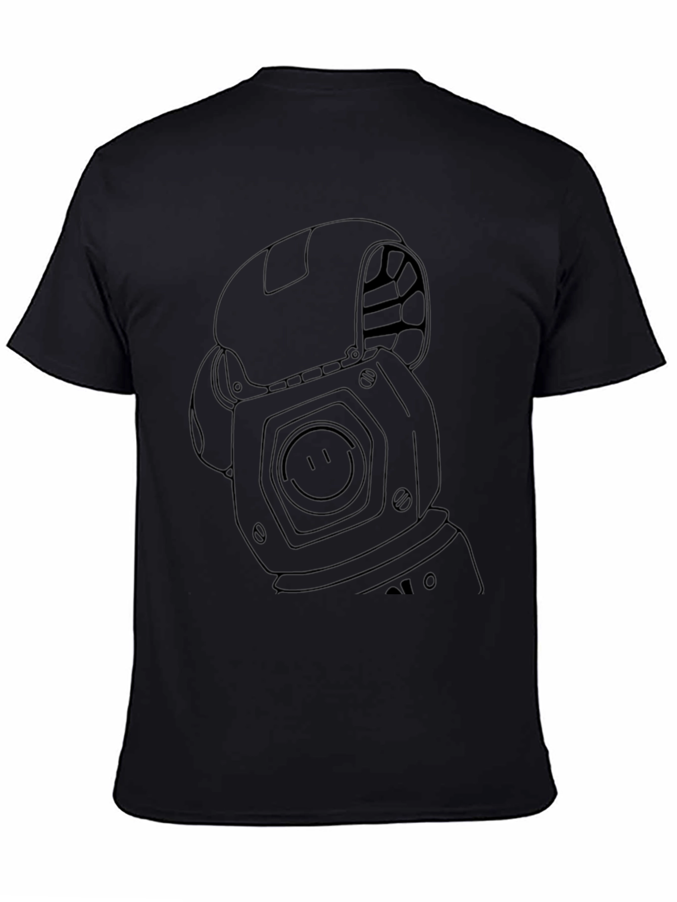 Graphic Robot T-Shirt - Black Cotton Blend