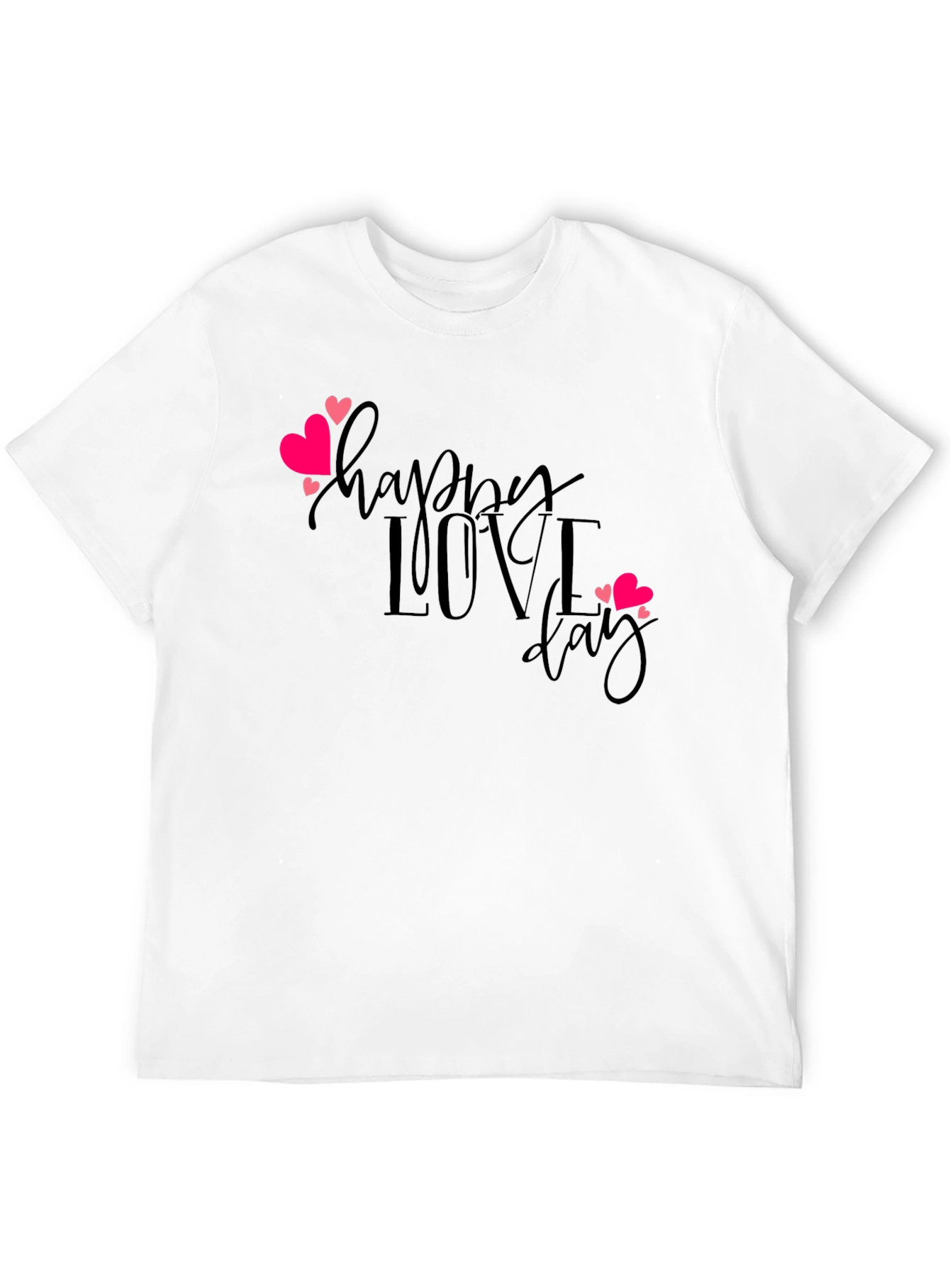 Happy Love Day Graphic Tee - Black